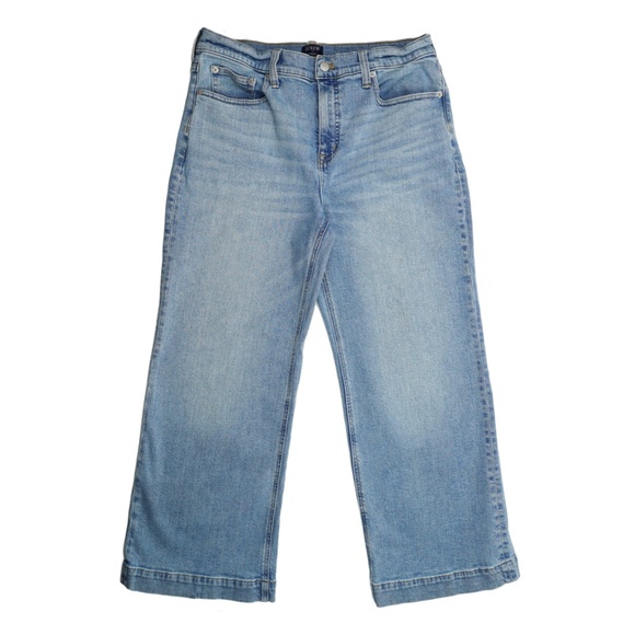 JCREW Size 29 29P Petite Wide-Leg Jean in All-Day Stretch $128 CG479 - Picture 2 of 6